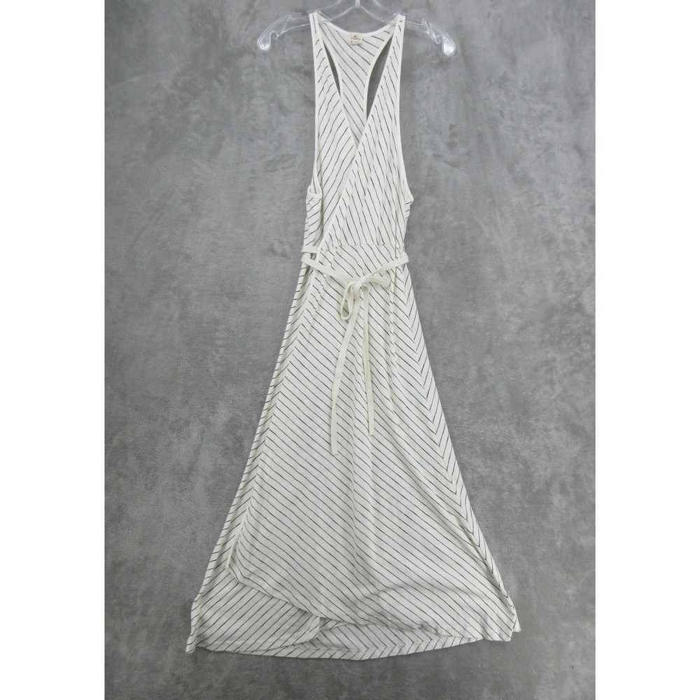 ONeill Dress Womens Size M Striped Wrap Midi Tie Waist Nautical Athleisure Beach